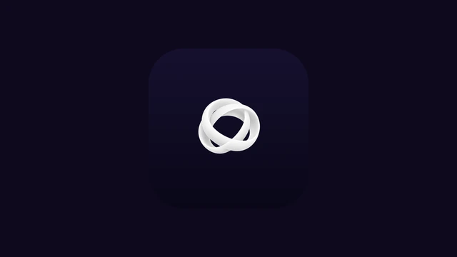 The Orbital app icon, a white rings mark on a rounded dark purple tile