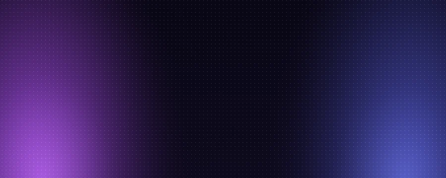 The Orbital background in 5:2, dark with purple and indigo blooms and a dot grid